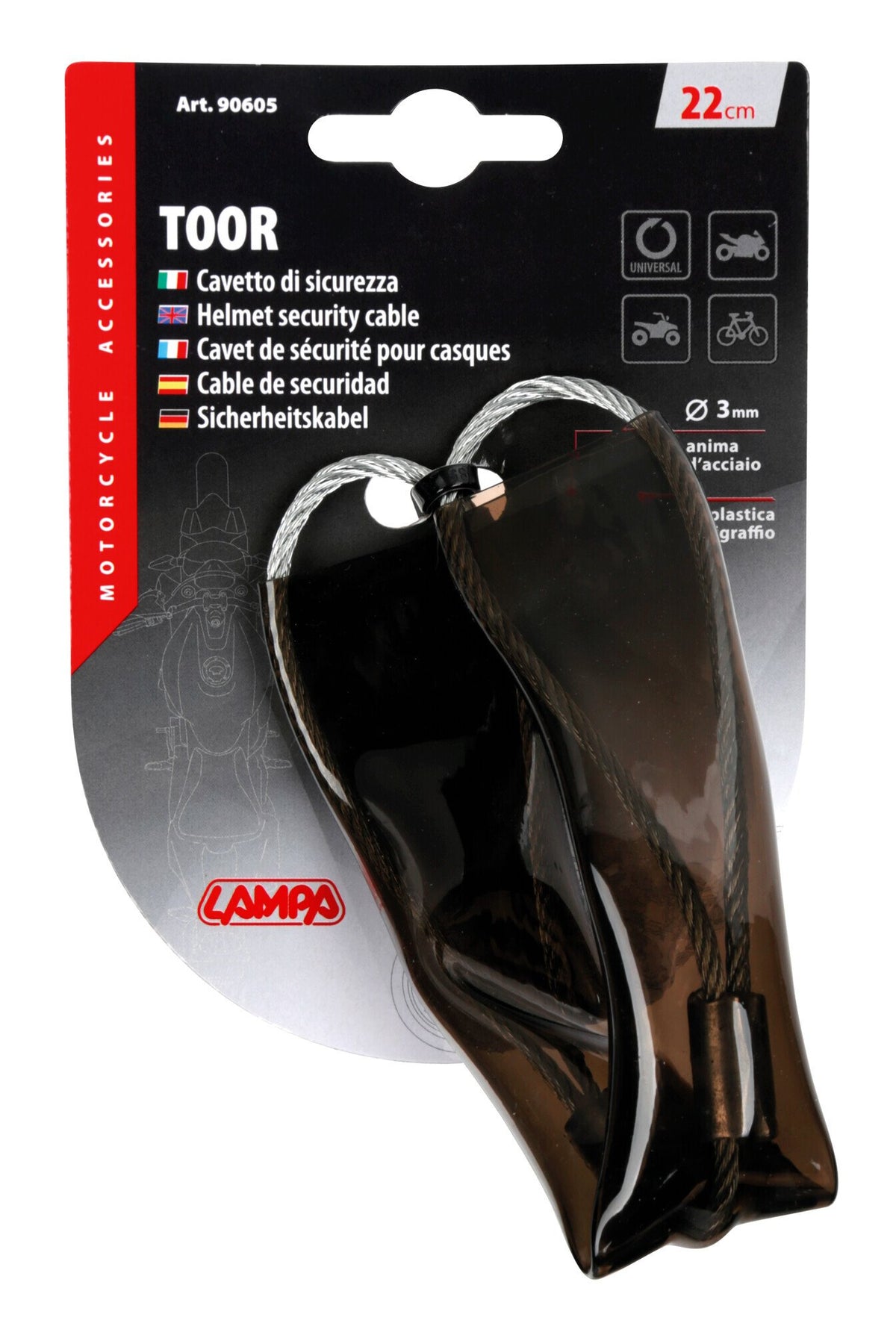 Lampa Toor, cavetto di sicurezza per caschi - 27,5 cm 90605