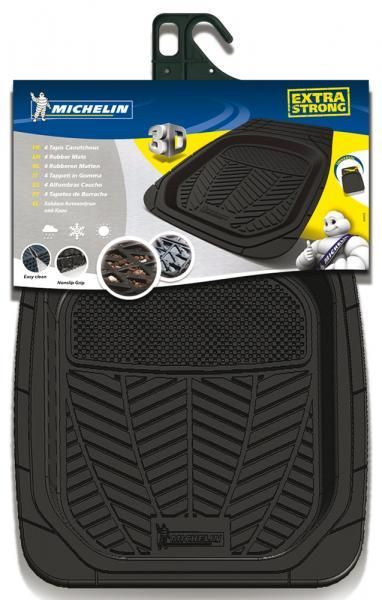 Alfombrillas de goma delanteras universales Michelin con borde 3D