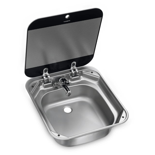 Lavello da Incasso Dometic SNG 4237 Rettangolare con Coperchio in Vetro 420x370 mm 9102305034