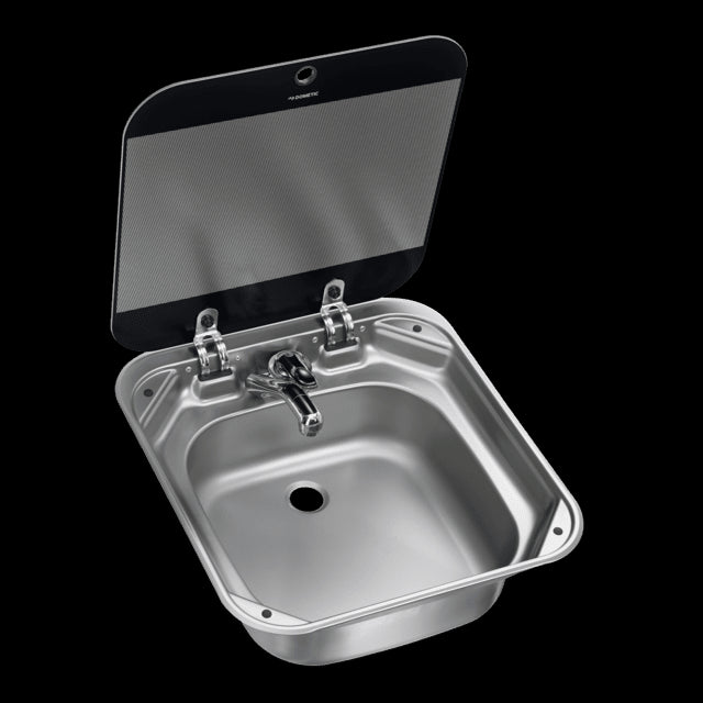 Dometic SNG 4237 Camper and Caravan Rectangular Sink with Glass Lid 420x370mm 9102305034