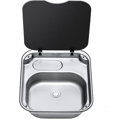 Dometic SNG 4237 Camper and Caravan Rectangular Sink with Glass Lid 420x370mm 9102305034