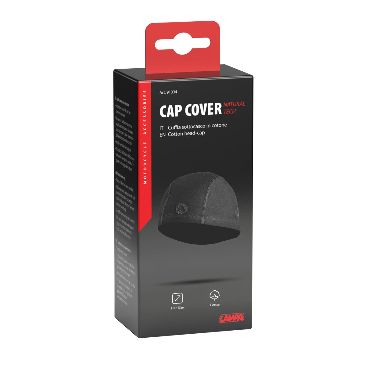 Lampa Head-Cap, cuffia sottocasco in cotone - Nero 91334