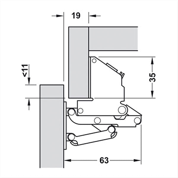 GES CER607 180° Gepolstertes Klappenscharnier
