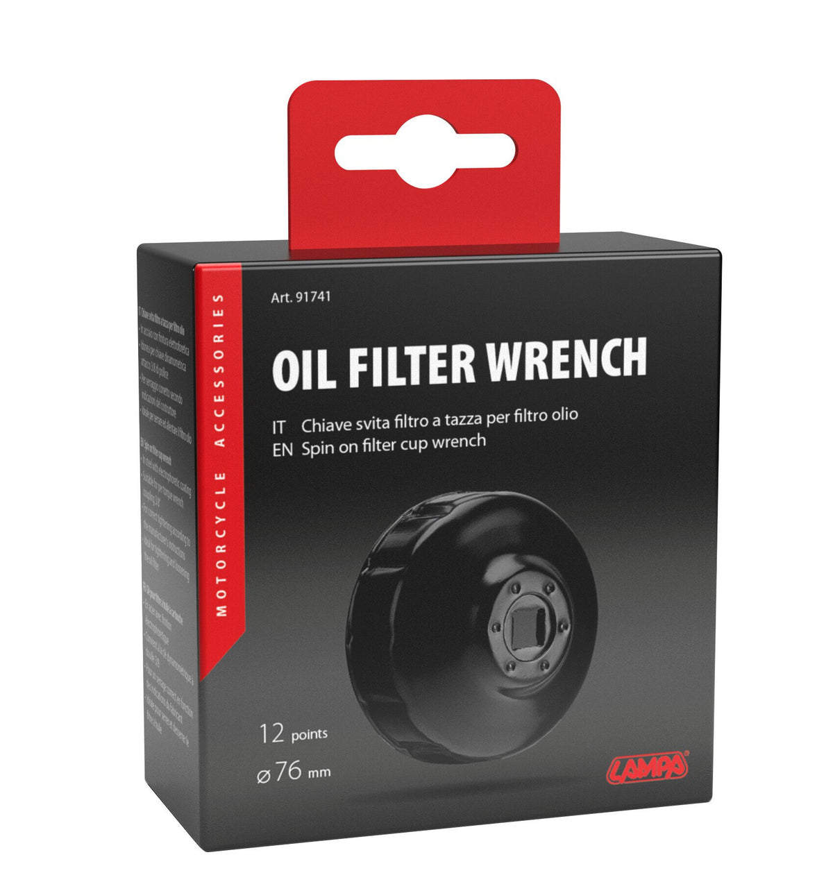 Lampa Chiave svita filtro a tazza per filtro olio per filtro 76 mm con 12 lati 91741