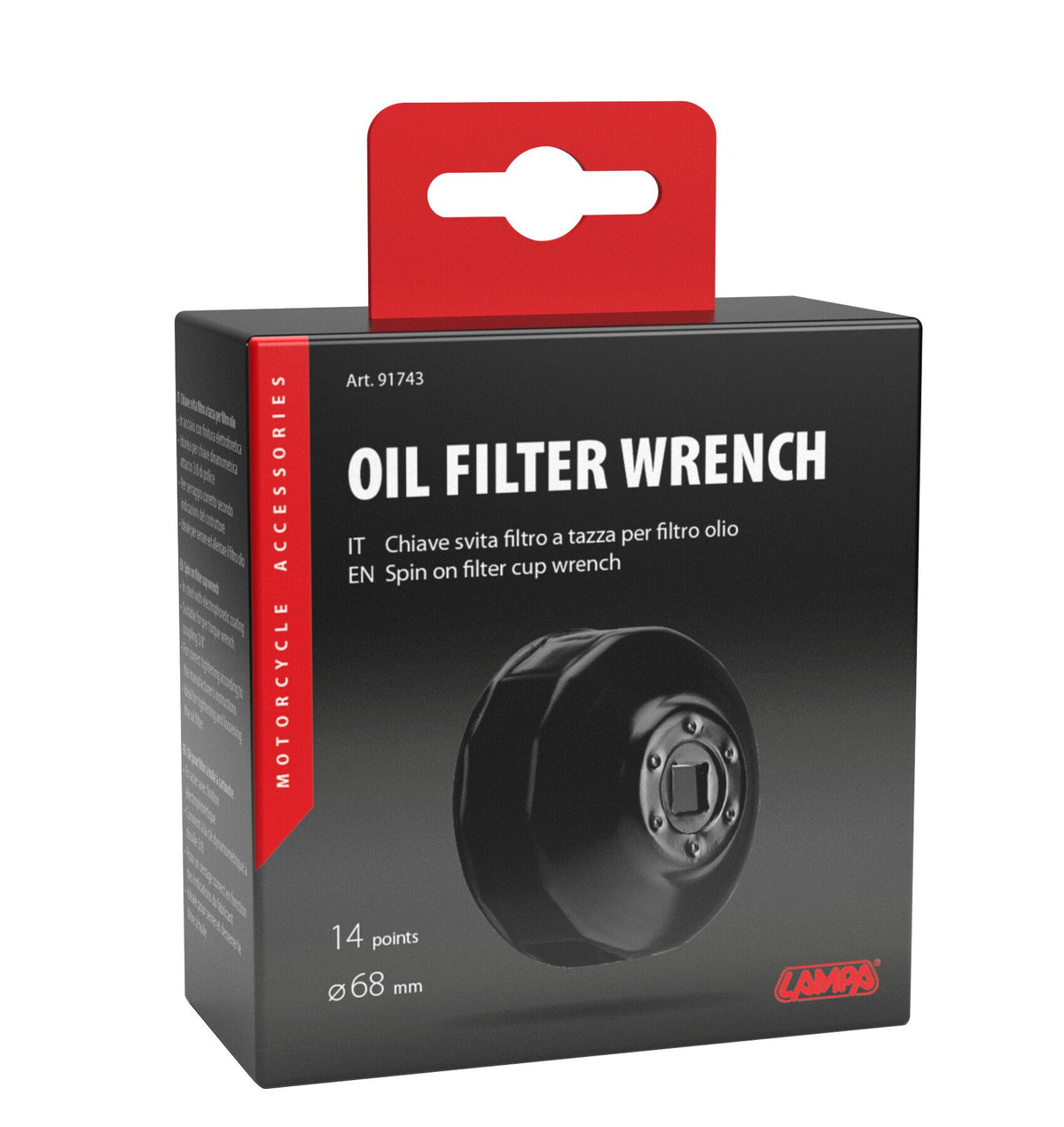 Lampa Chiave svita filtro a tazza per filtro olio per filtro 68 mm con 14 lati 91743