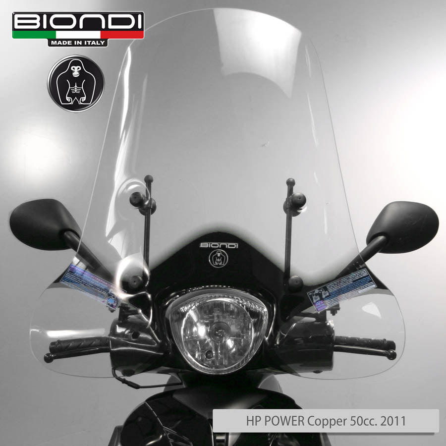 Biondi Club Parabrezza Scooter Trasparente con Serigrafia Nera - Solo Schermo
