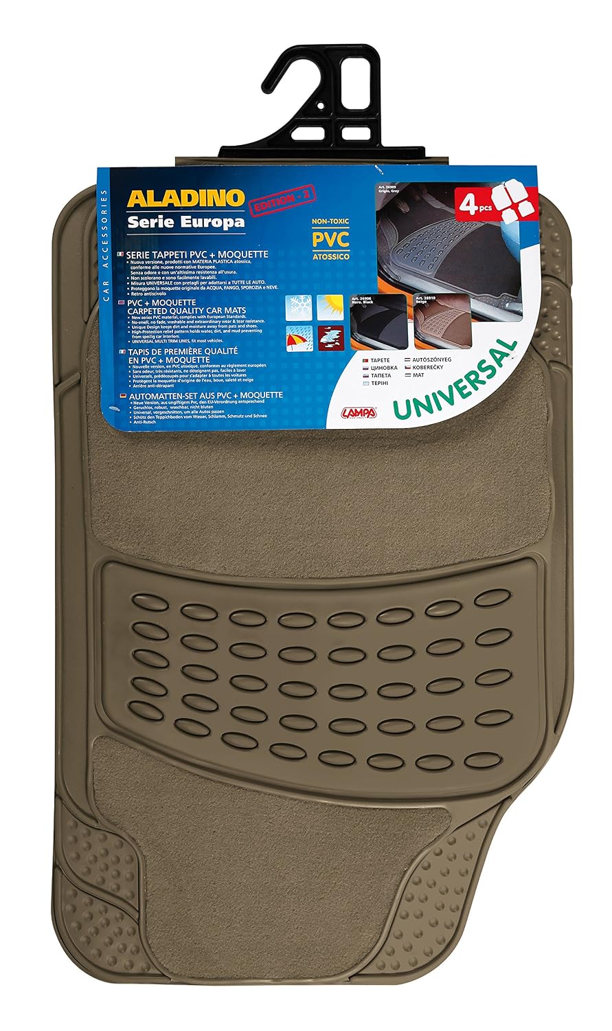 Lámpara Aladino Edition 2, juego de 4 alfombrillas universales - Beige 26910
