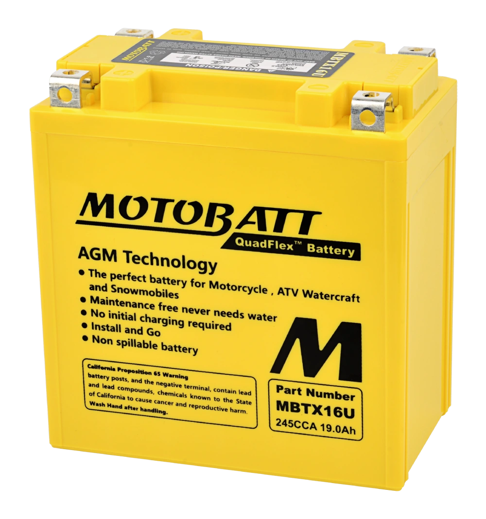 MotoBatt Batteria MBTX16U QuadFlex AGM 12 V / ~19 Ah per moto & powersport
