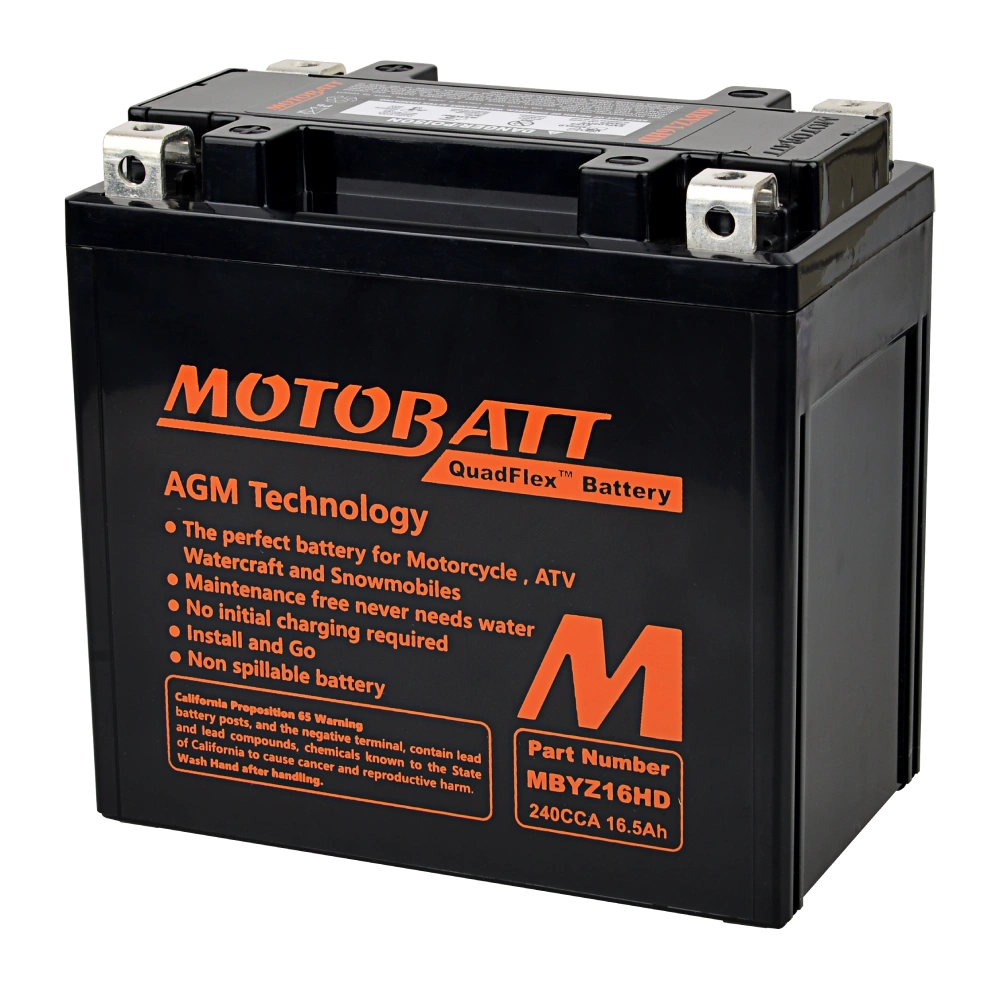 MotoBatt Battery MBYZ16HD QuadFlex AGM 12 V / ~16.5 Ah for motorcycles and powersports