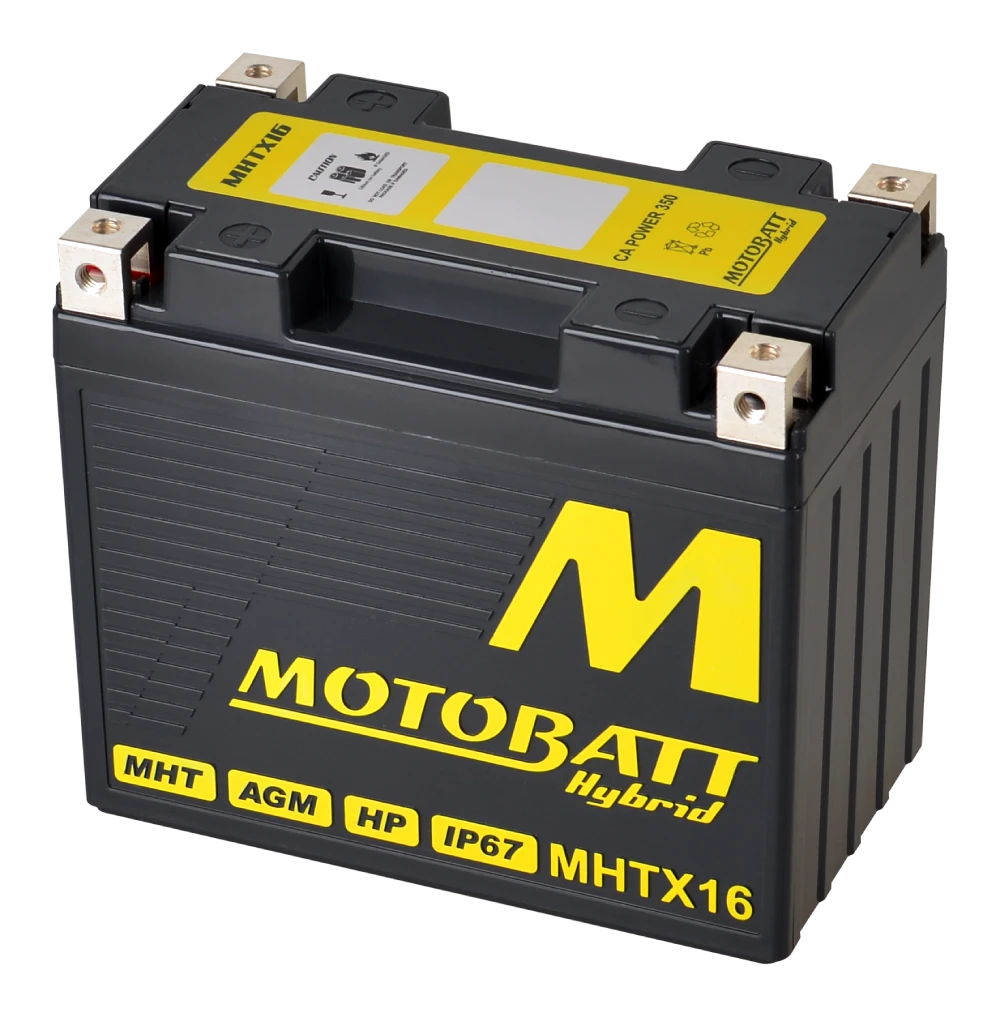 MotoBatt Batteria MHTX16 Hybrid 12 V per moto & powersport, tecnologia ibrida AGM/Litio