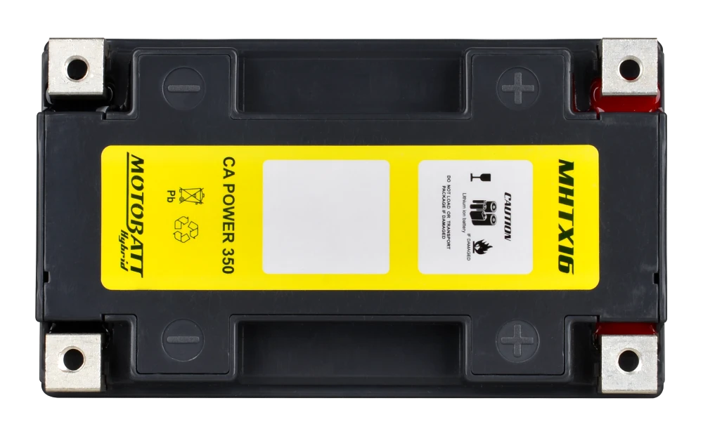 MotoBatt MHTX16 Hybrid 12V Battery for Motorcycles & Powersports, AGM/Lithium Hybrid Technology