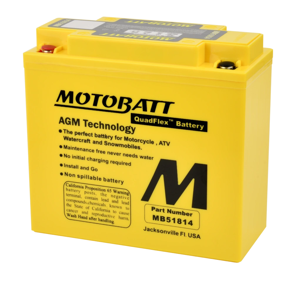 MotoBatt MB51814 QuadFlex AGM Battery 12 V / 22 Ah for Motorcycles & Powersport Vehicles