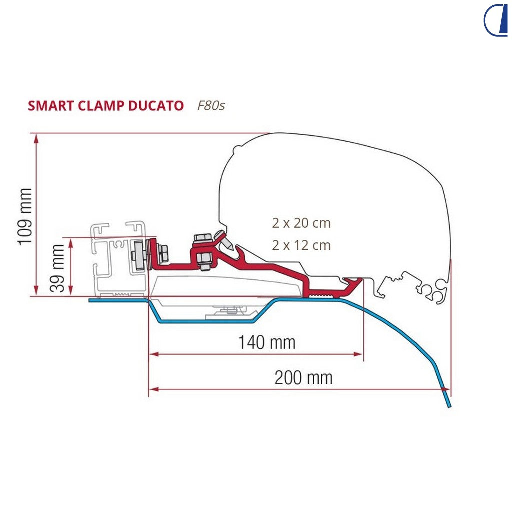 Fiamma Kit Smart Clamp per tendalino F80s su Fiat Ducato dal 2006
