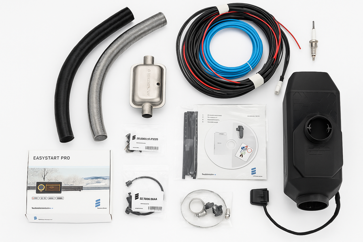 Calentador Eberspaecher Airtronic As3 de 12 V + Kit de instalación + Easy Start Pro (252953050000+252720800000+221000352200)