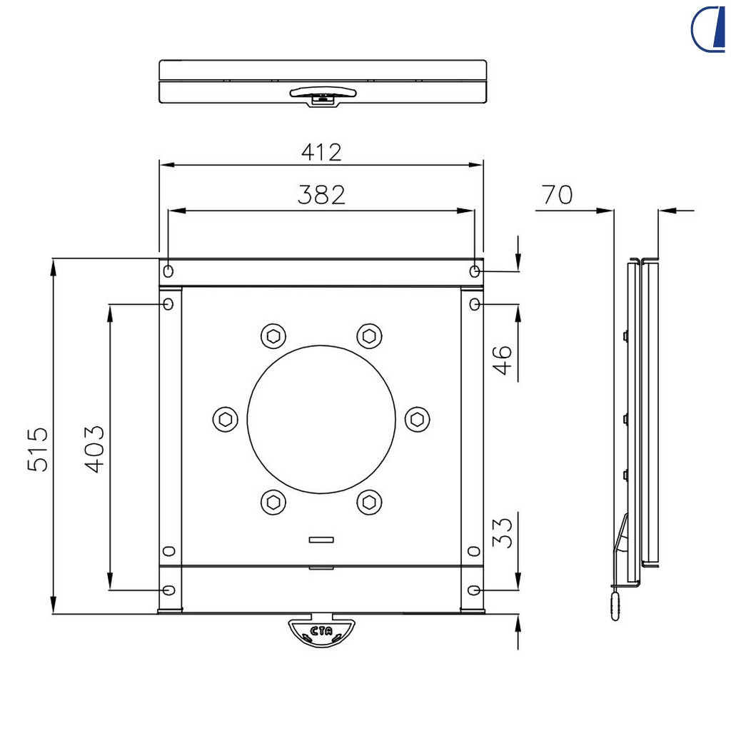 Di-Tec Piastra girevole per Renault Master dal 2011 freno a mano manuale