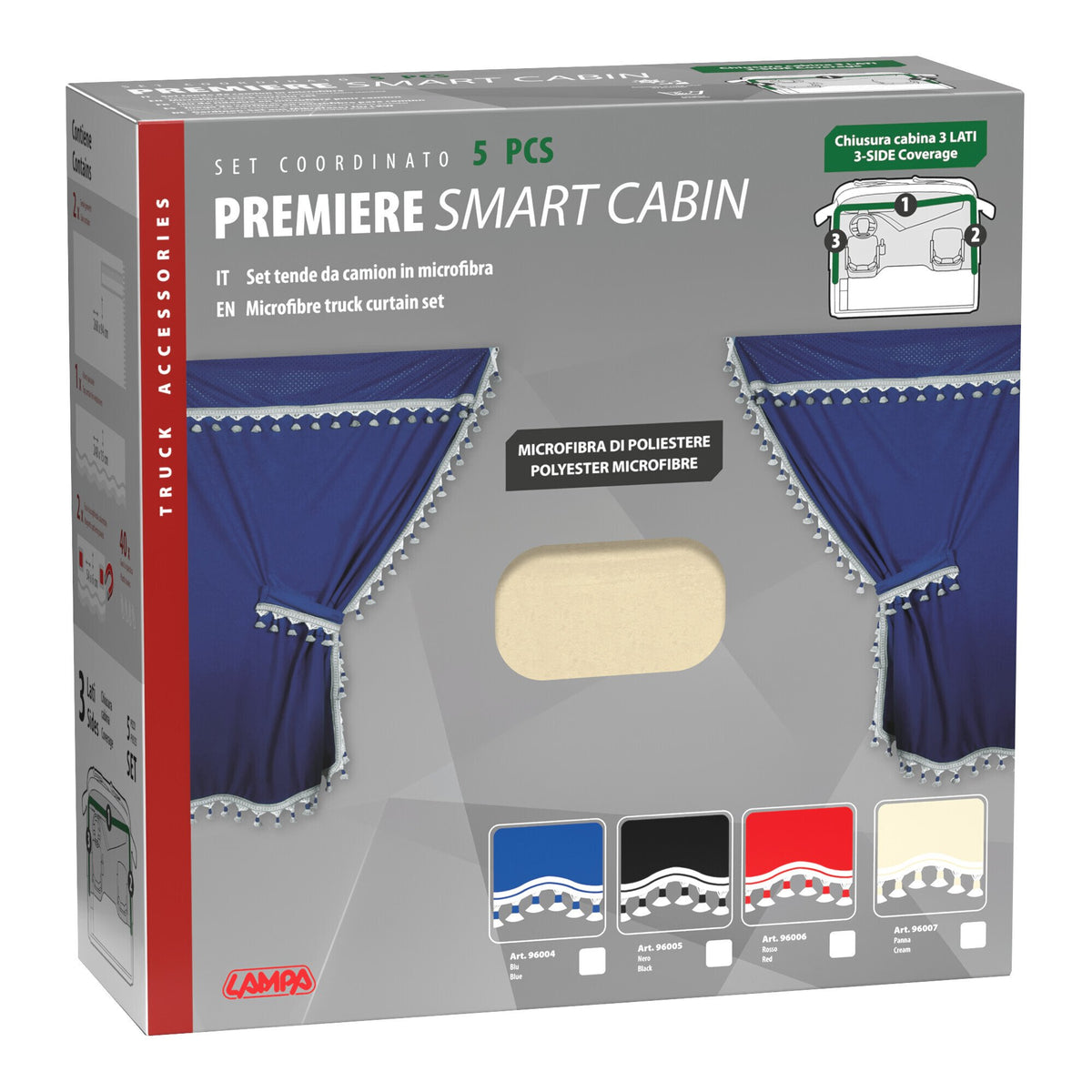 Lampa Premiere smart cabin, set tende microfibra per camion - Panna 96007