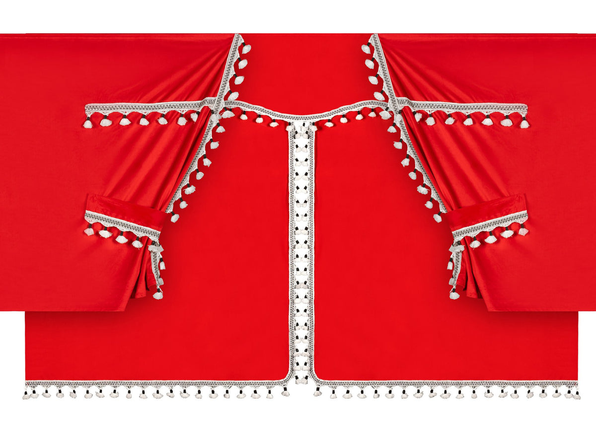 Lampa Luxury Pro-Cabin, set tende in poliestere per camion - Rosso/Nero 96041