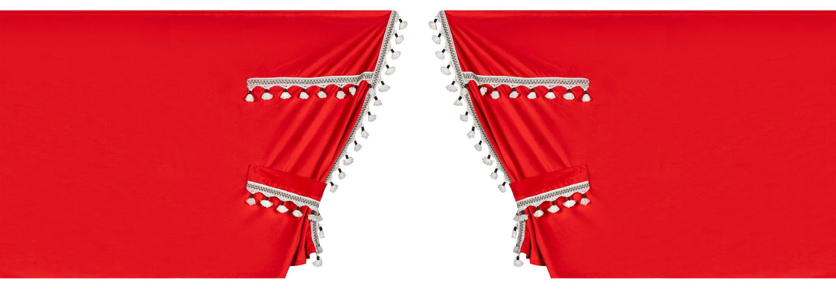 Lampa Luxury Pro-Cabin, set tende in poliestere per camion - Rosso/Nero 96041