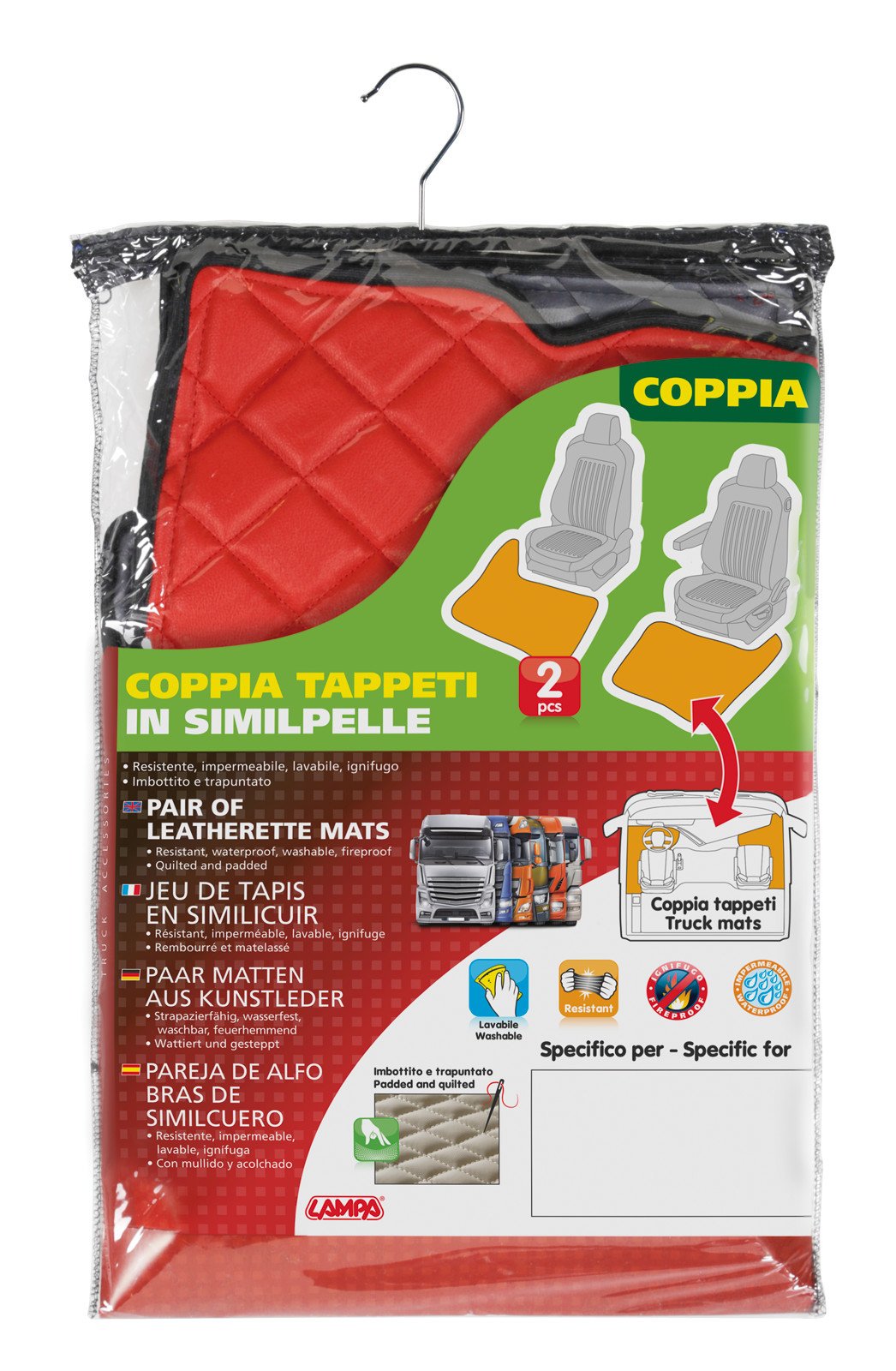 Lampa Coppia tappeti in Skeentex - Rosso - Renault Premium 2 (09/05>12/13) 96154