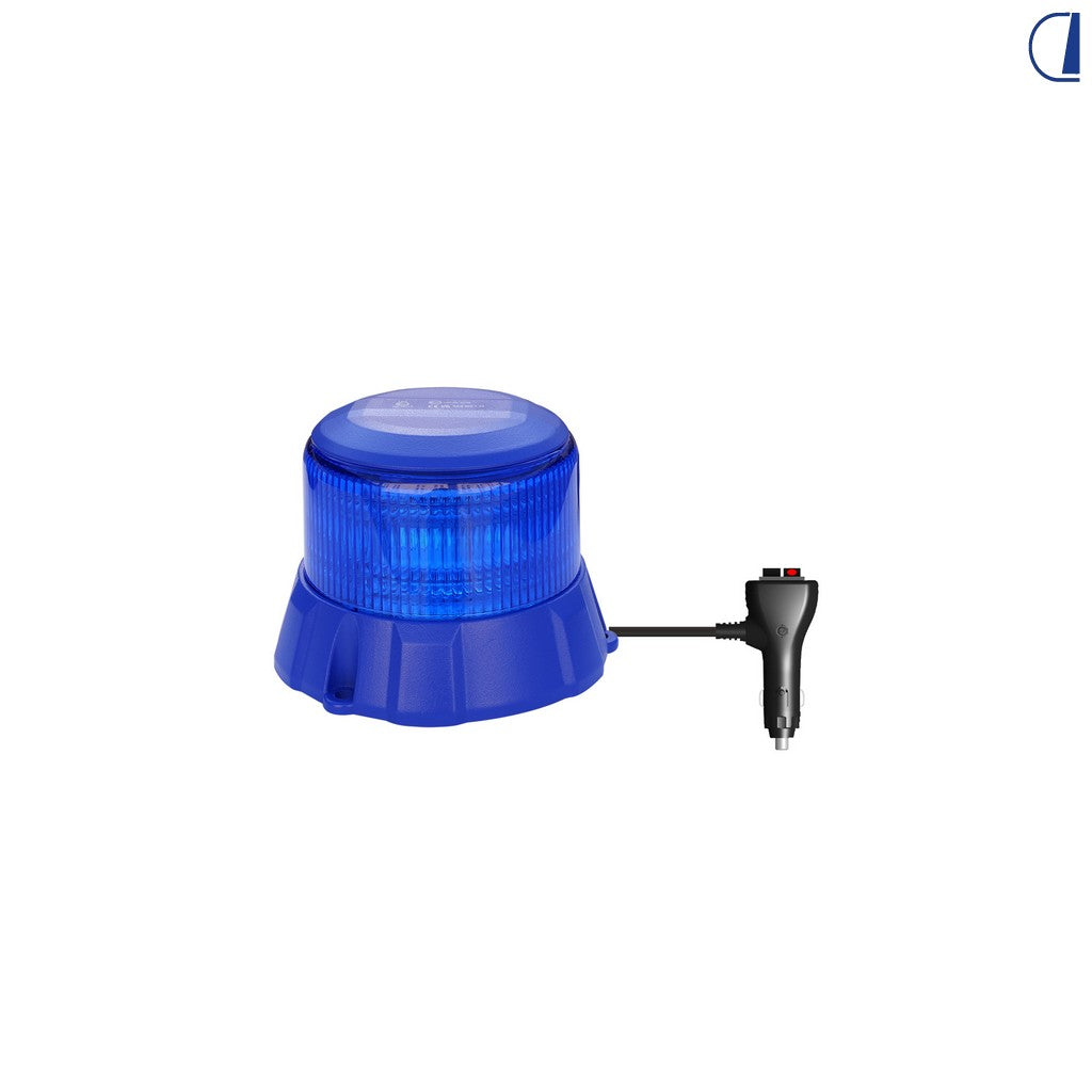 Girofaro LED blu con cavo accendisigari, corpo alluminio