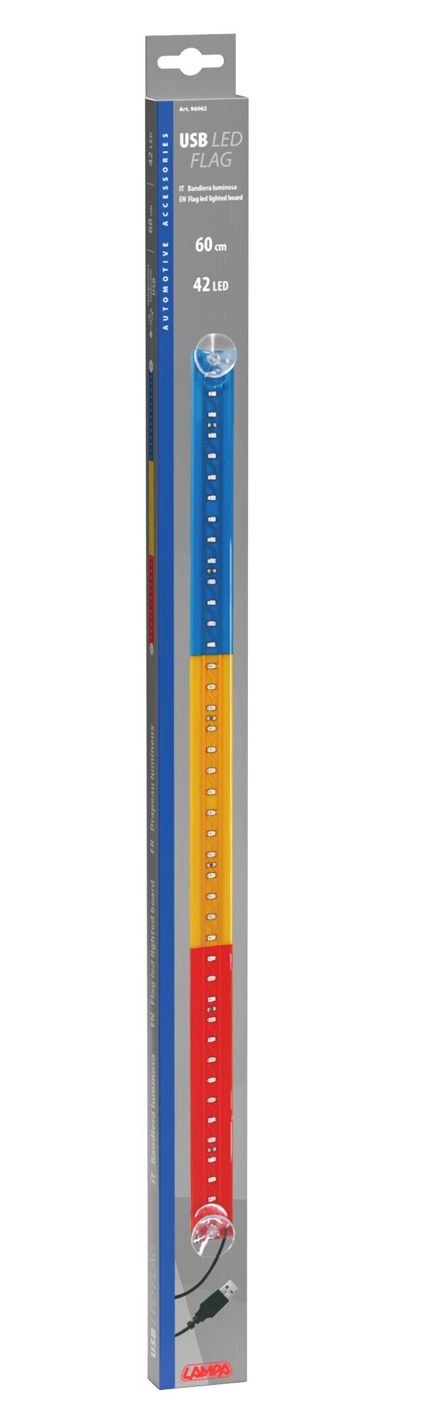 Lampa Bandiera luminosa 60 cm, 42 Led, USB - Romania 96962