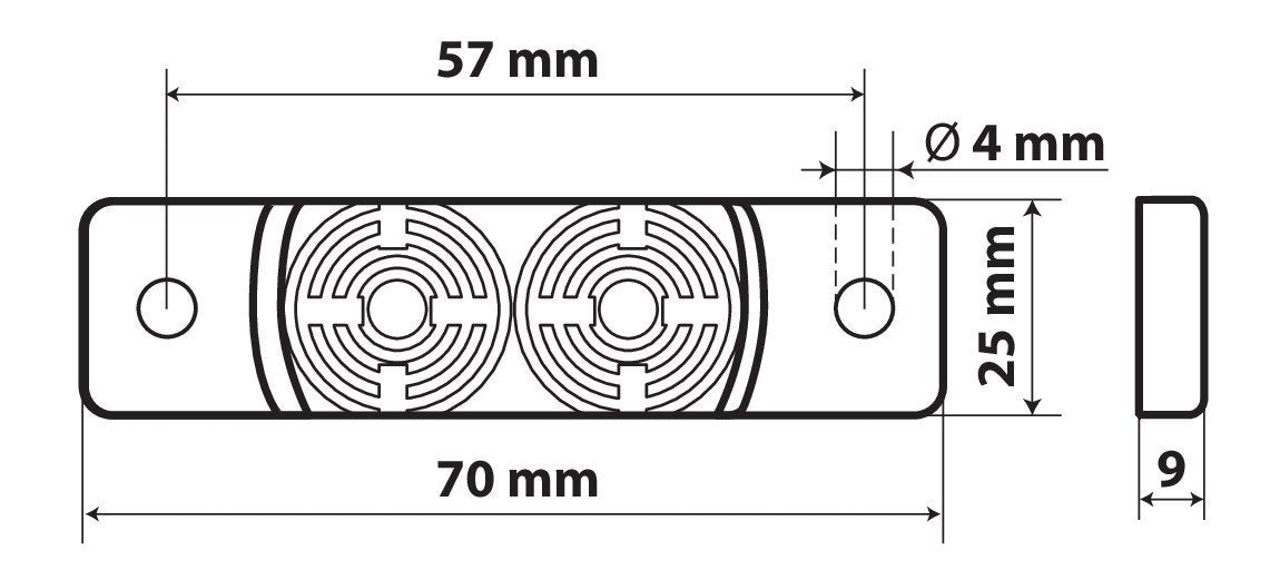 Lampa Luce di Ingombro 2 LED 24V Bianca
