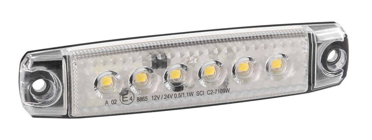 Lampa Luce Ingombro 6 LED 12/24V Bianca - Conf. da 20 pz