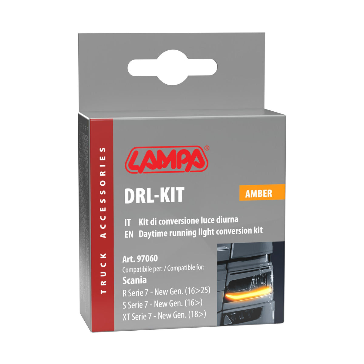 Lampa DRL-KIT, Kit di conversione luce diurna - Ambra - compatibile per Scania R Serie 7 - New Generation (11/16>02/25) - Scania S Serie 7 - New Generation (11/16>) - Scania XT Serie 7 - New Generation (01/18>) 97060