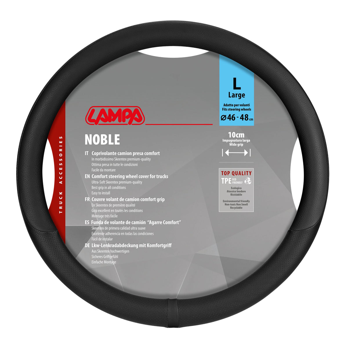 Lampa Noble, coprivolante in Skeentex - L - 46/48 cm - Nero 97082