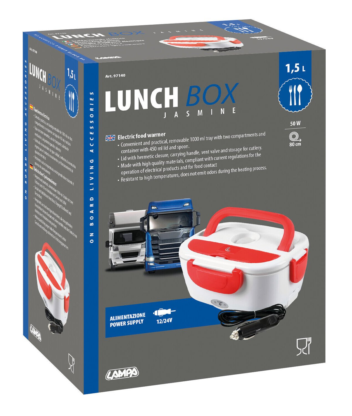 Scaldavivande elettrico 12/24V per camion 1,5 L Lampa Lunch-Box 97140