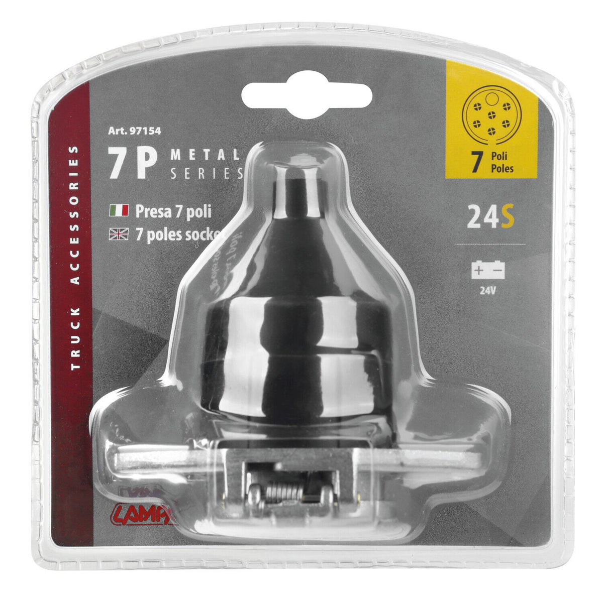 Lampa Presa 7 poli 24S, in metallo 97154