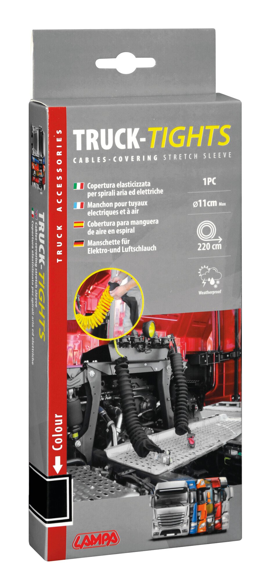 Lampa Truck-tights, copertura elasticizzata per spirali aria ed elettriche Nero 97173