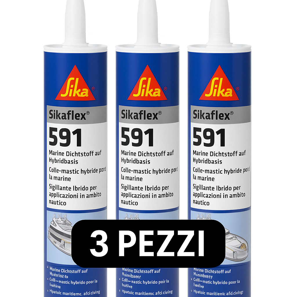 Sikaflex 591 Marineweiß 300 ml – 3er-Pack