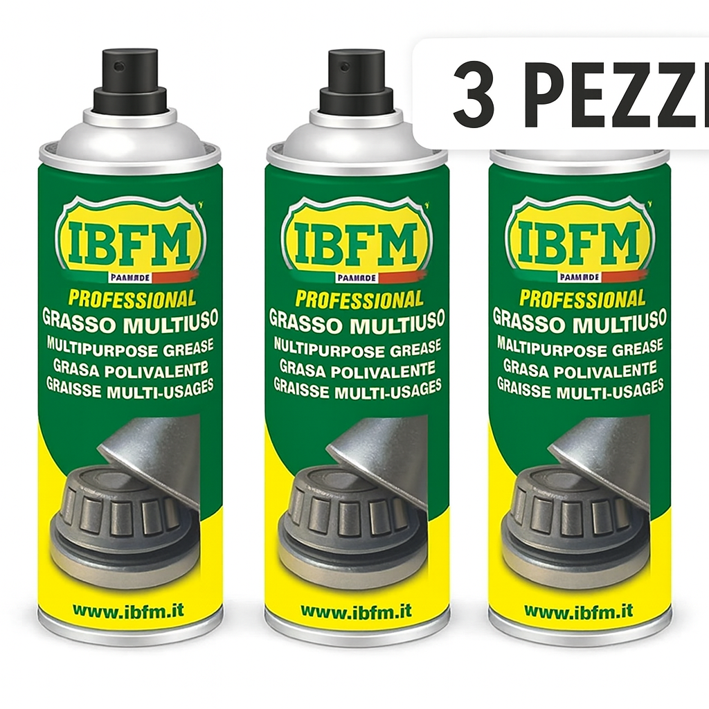 IBFM Art. 2000GRS Bomboletta GRASSO Spray Uso Tecnico - Confezione da 3 pezzi