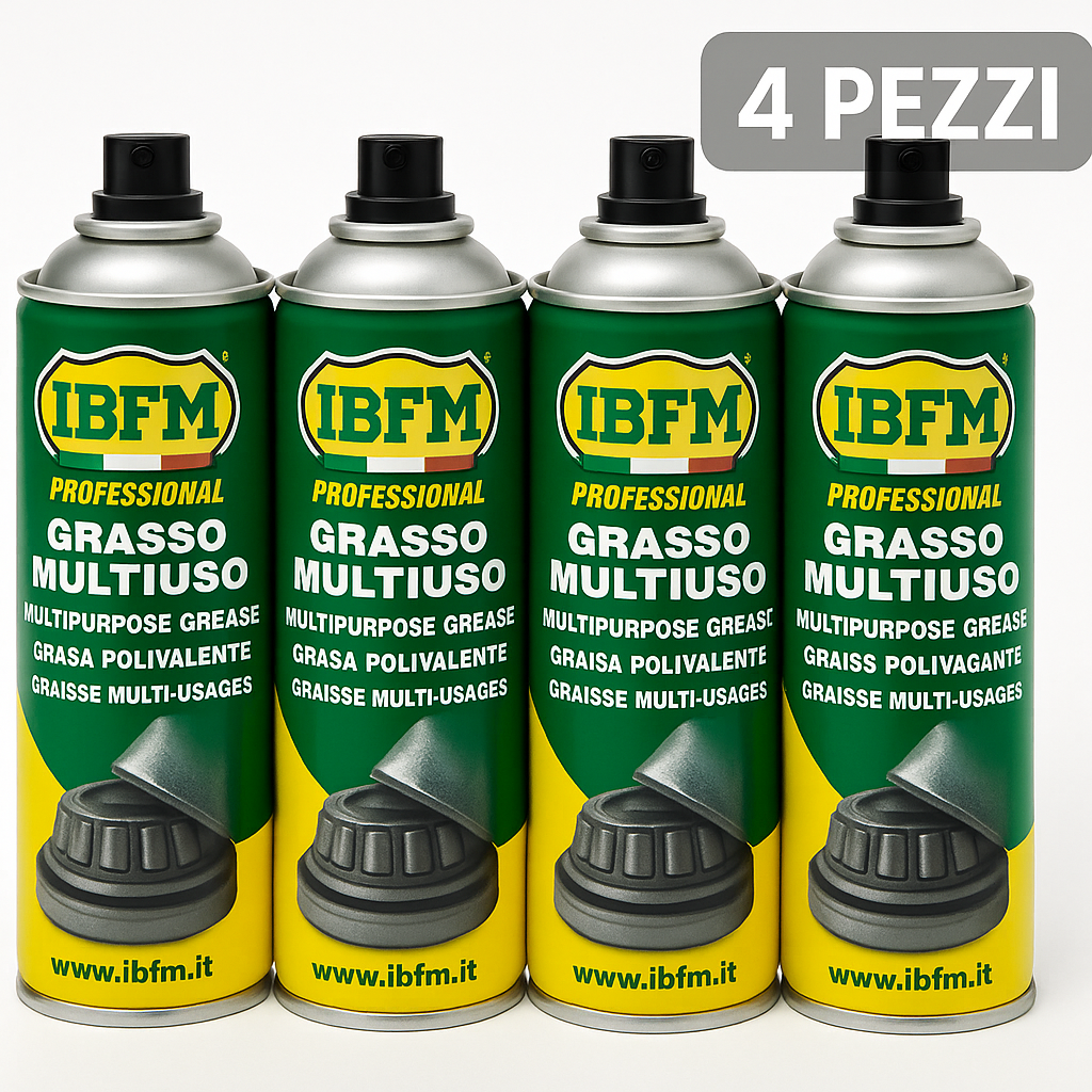 IBFM Art. 2000GRS Bomboletta GRASSO Spray Uso Tecnico - Confezione da 4 pezzi