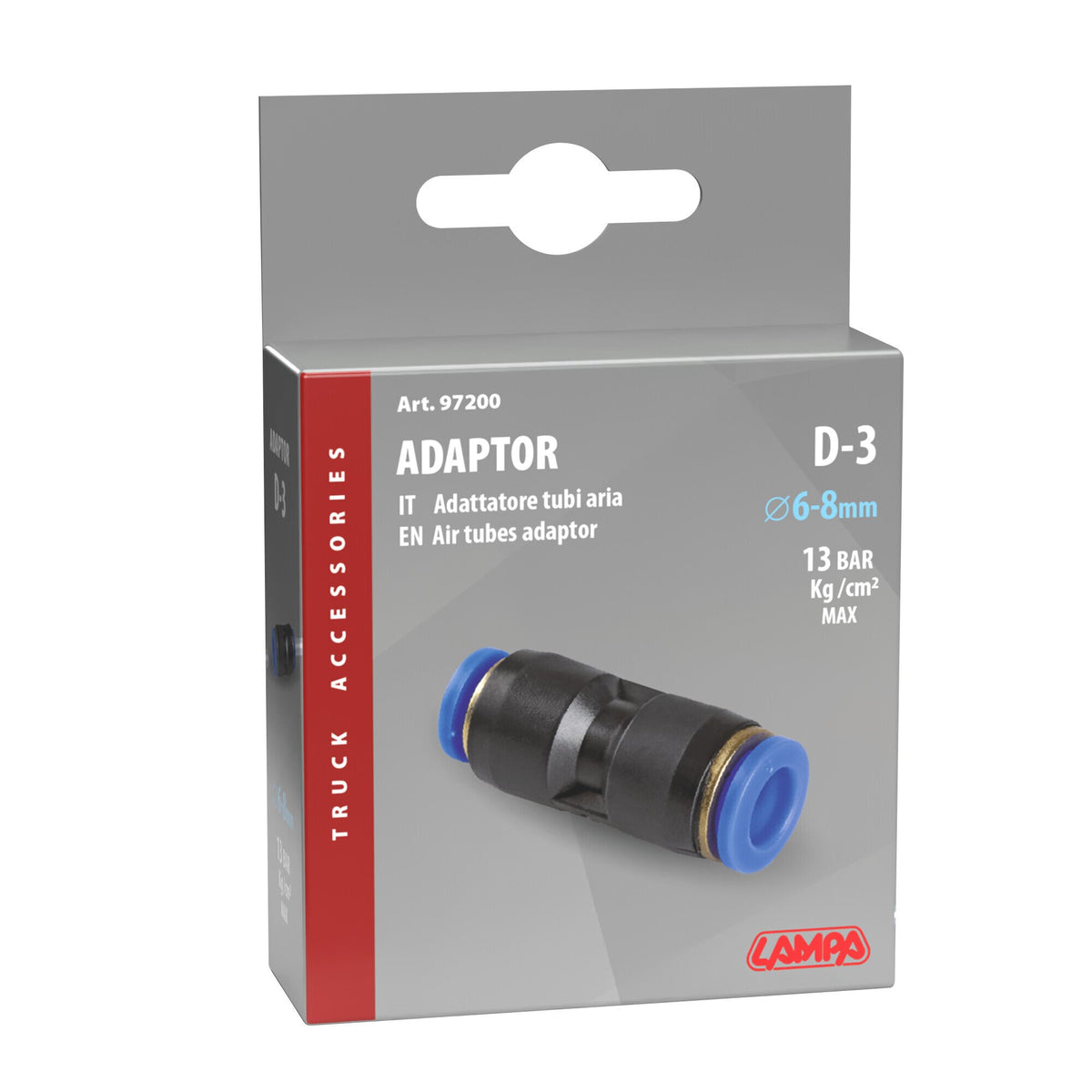 Lampa D-3 Adattatore per Tubi Aria Ø 6 > 8 mm