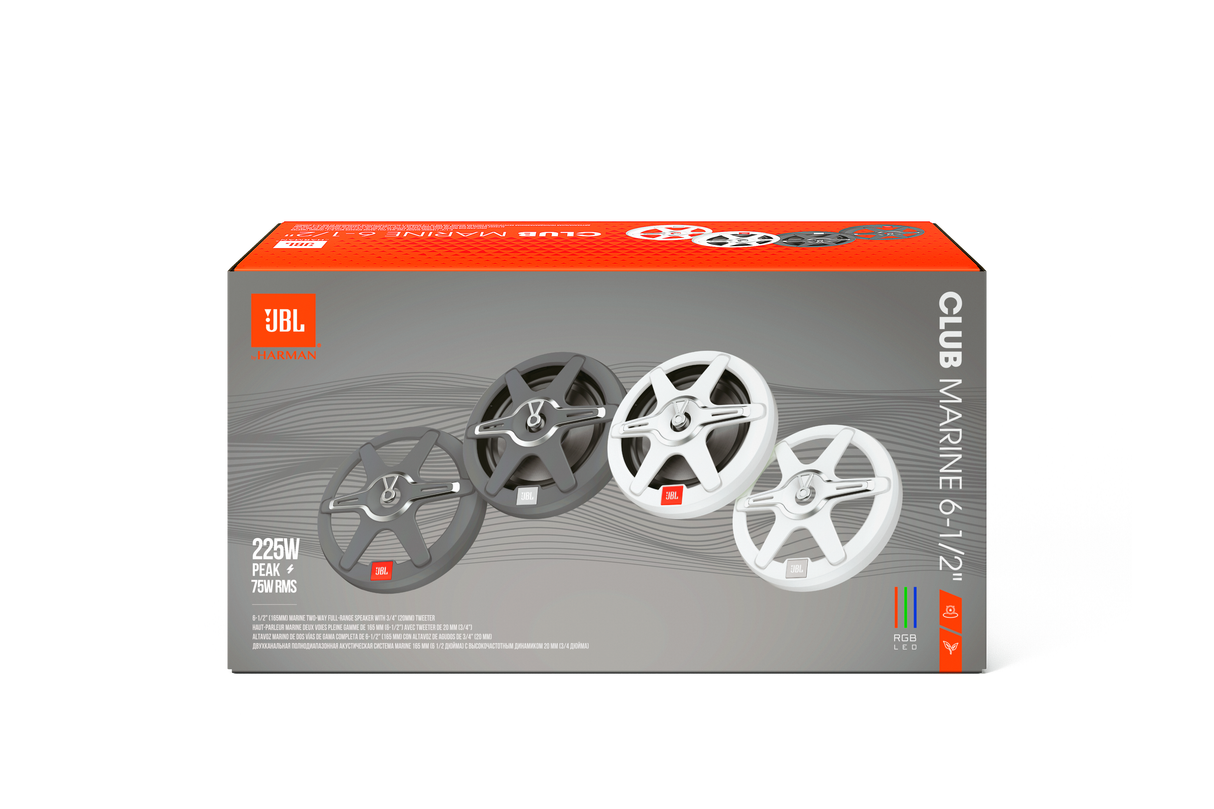 JBL Marine Speaker CLUB 62 Coppia Altoparlanti Marini ad Alte Prestazioni con Illuminazione RGB 6,5''
