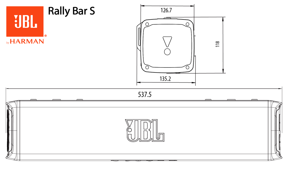 JBL RALLYBAR S Soundbar Bluetooth da 21 con Amplificatore da 150W RMS