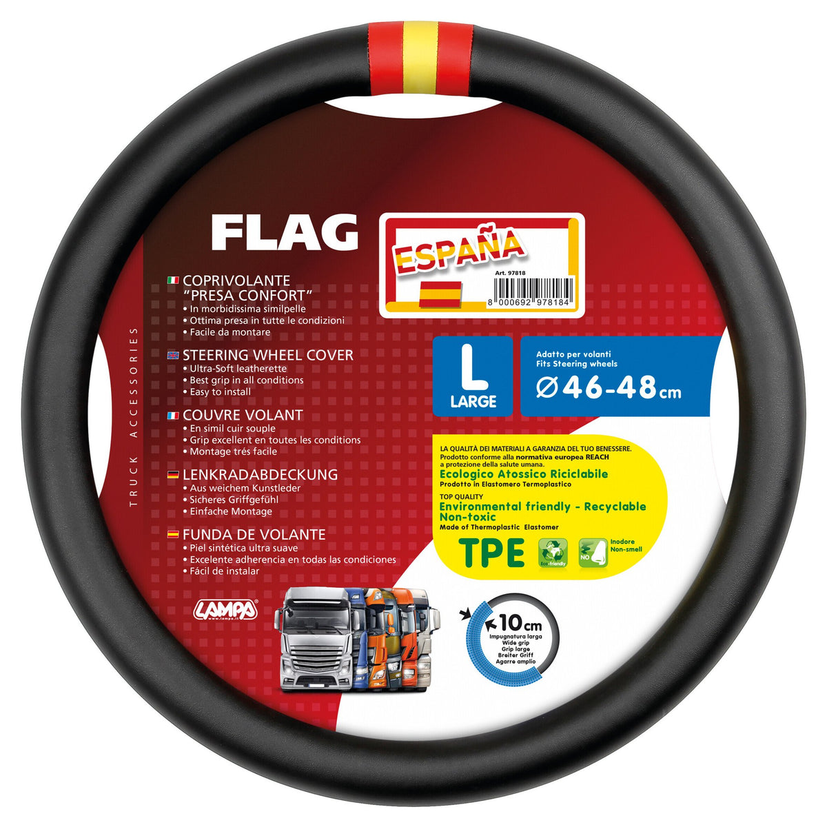 Lampa Flag Spagna, coprivolante in Skeentex - L - 46/48 cm 97818
