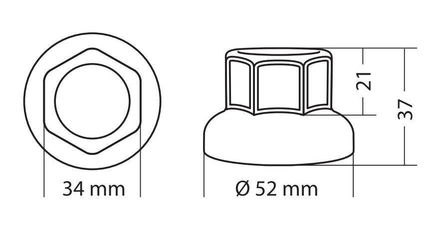 Lampa Boater Copribulloni Testa Piatta Inox Ø 32 mm Cromo - Conf. da 10 pz