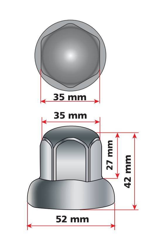 Lampa Dome Copribulloni Testa Tonda Inox Cromo Ø 32 mm - Conf. da 40 pz