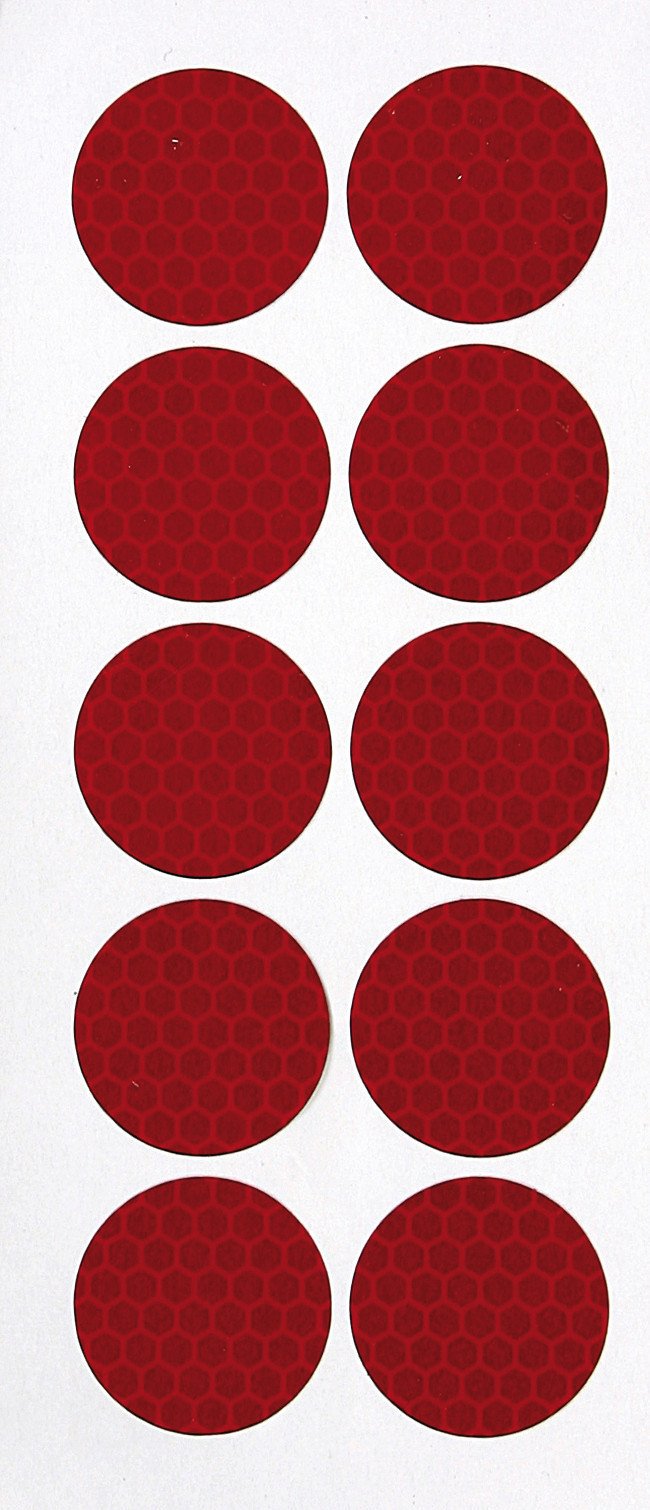Lampa Set 10 adesivi catarifrangenti 27 mm - Rosso 98056