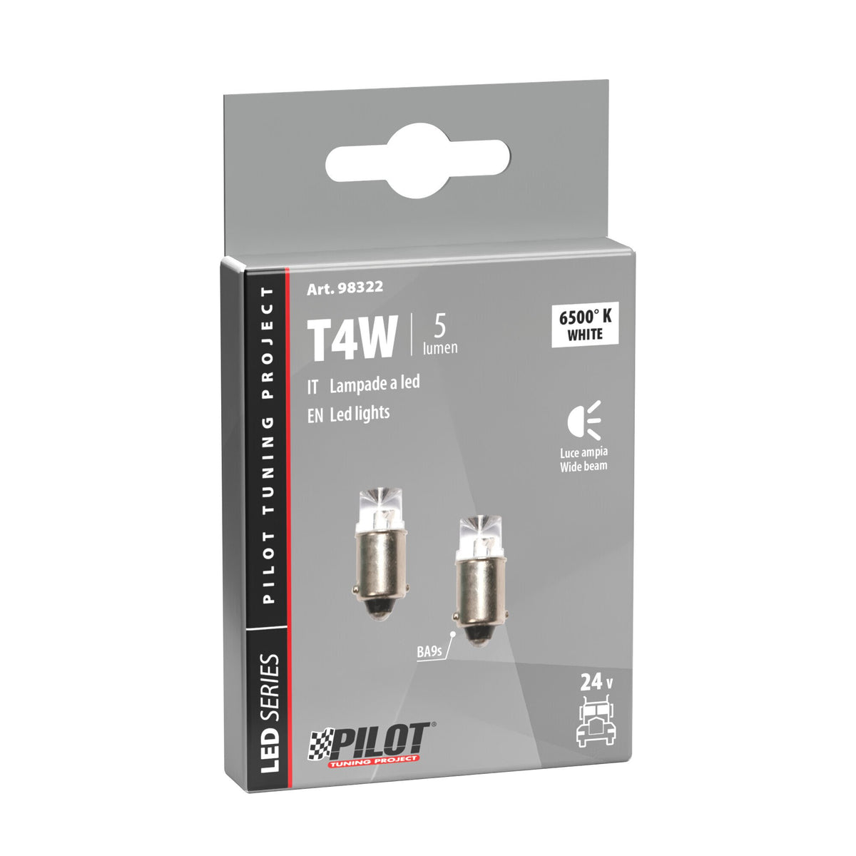 Lampa 24V LED Series Lampada T4W BA9s Bianca - 2 pz
