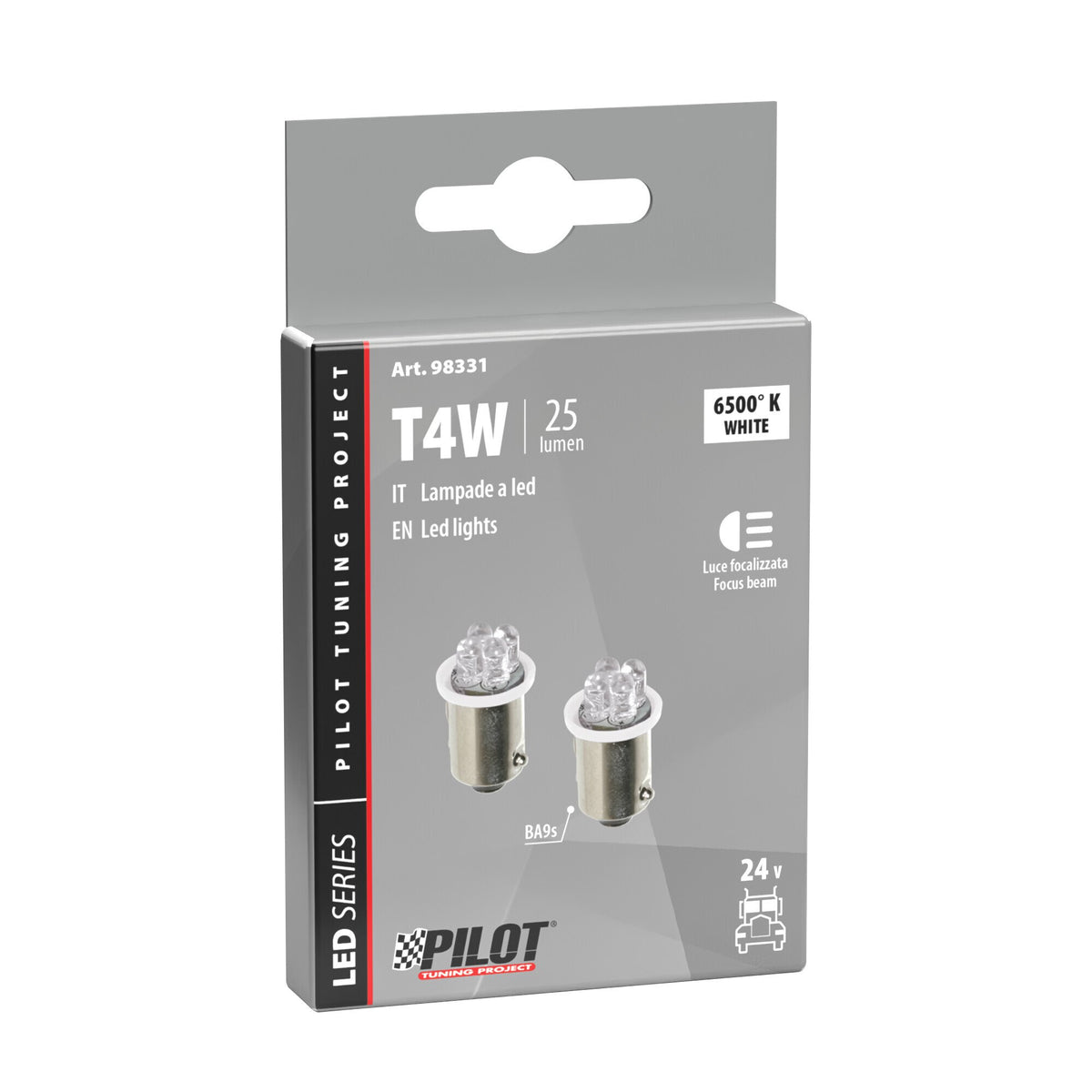 Lampa 24V LED Series T4W BA9s Bianco - 4 LED
