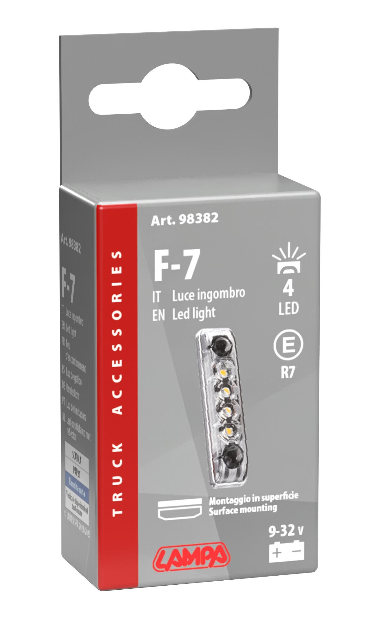 Lampa Luce Ingombro 4 LED 24V Bianca per Camion