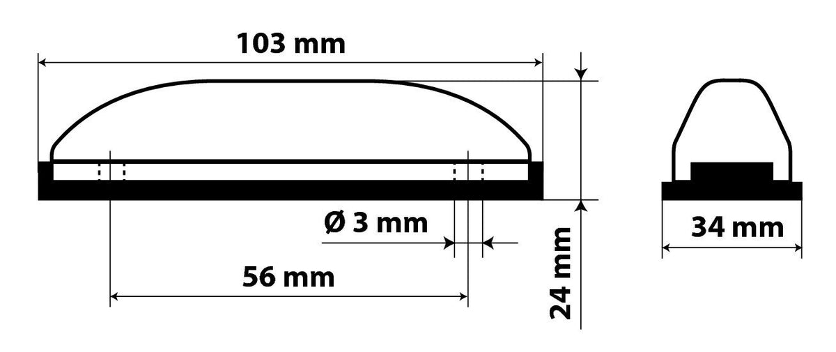 Lampa Luce Decorativa 4 LED 24V Bianco