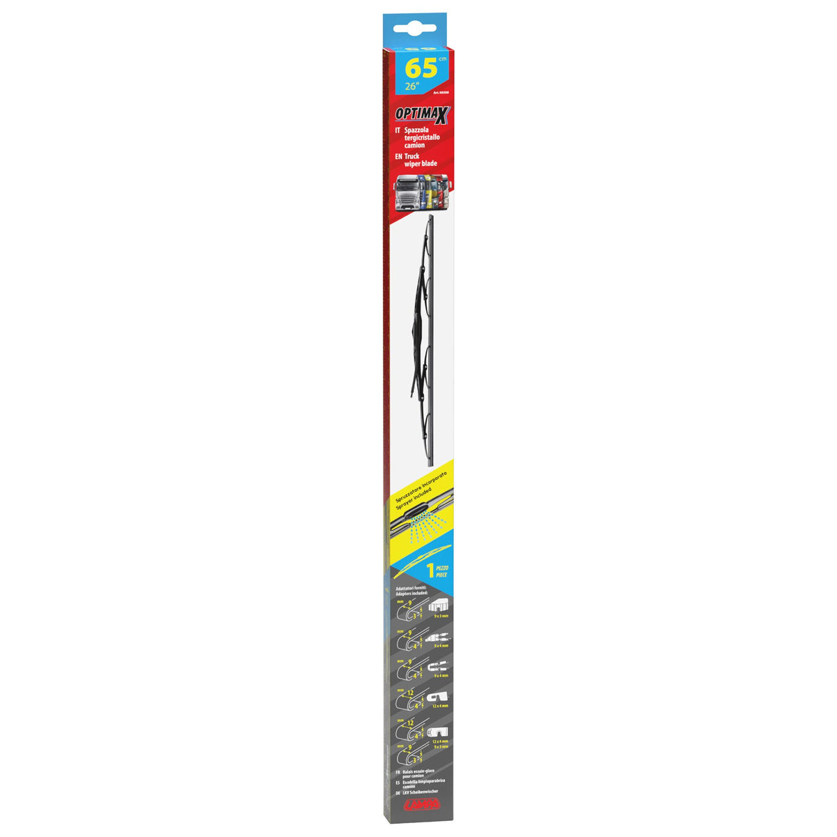 Optimax spazzola tergicristallo per camion e furgoni 65 cm 26" spruzzatori 1 pz 98508