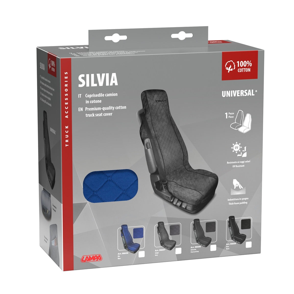 Lampa Silvia Coprisedile in Cotone per Camion - Blu