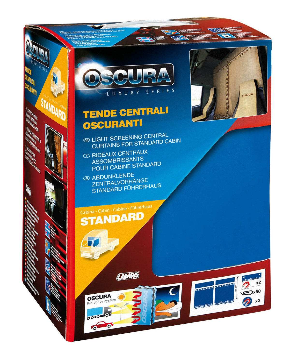 Lampa Oscura Tende Centrali per Camion Cabina Standard - Blu