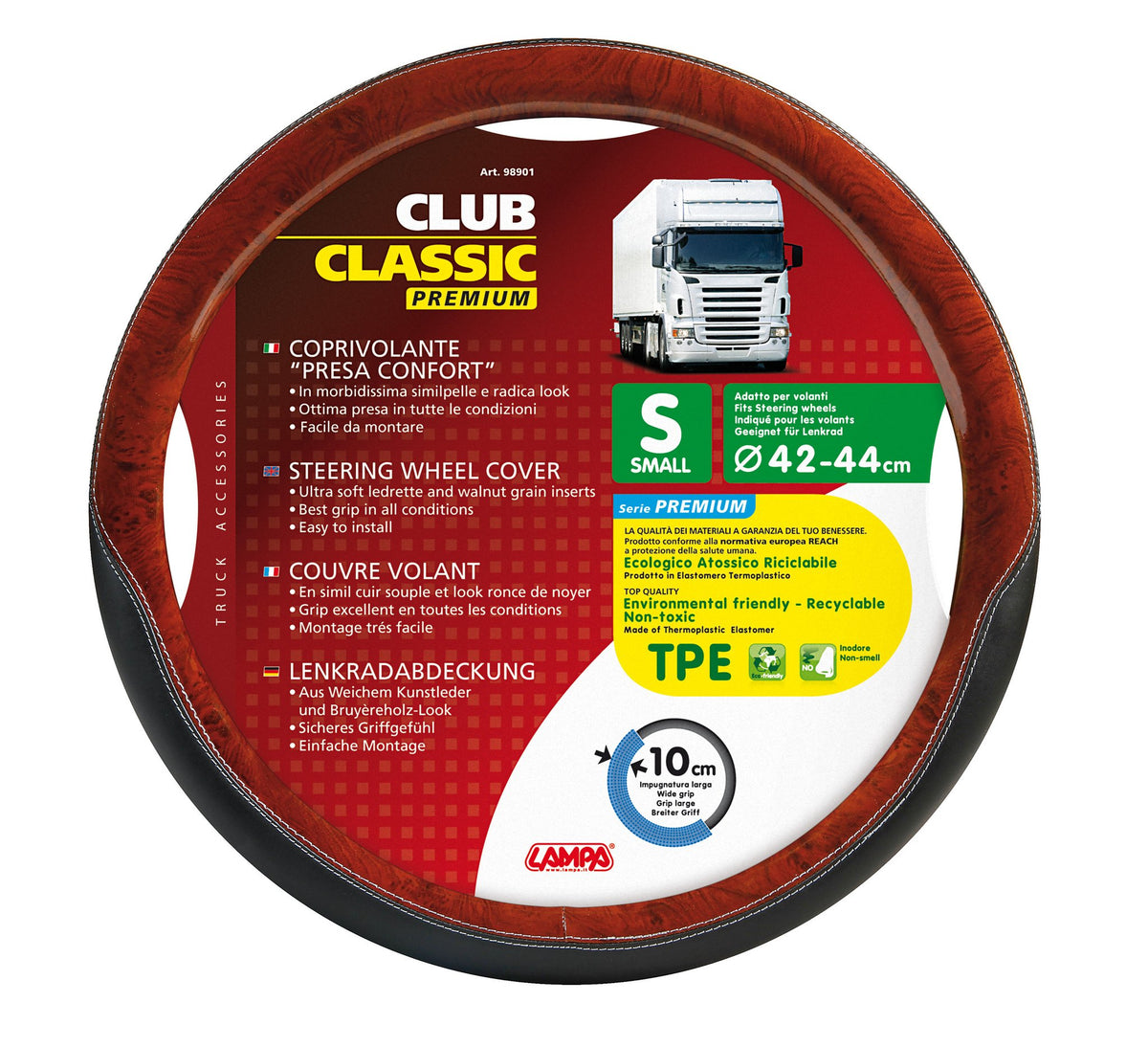 Lampa Club Classic Coprivolante Skeentex con Inserto Radica - Tg. S Ø 42/44 cm